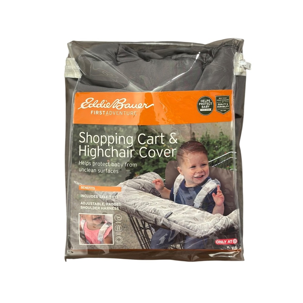Eddie Bauer First Adventure Shopping Cart and Highchair Cover Gray Self Tote NEW
